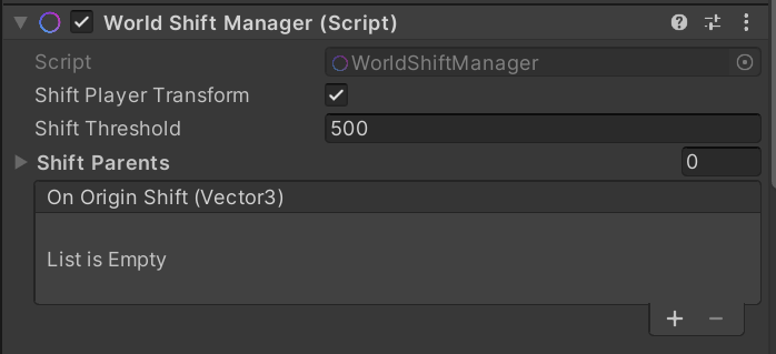 World Shift Manager Component