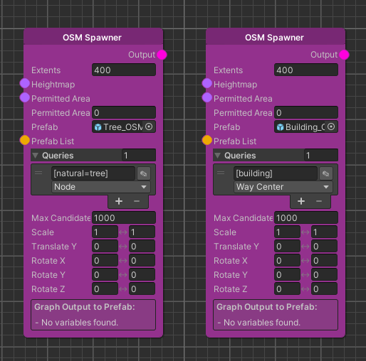 OSM spawner with different queries